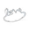 Thumbnail Image 0 of Diamond Accent Cursive "love" Ring in 10K White Gold