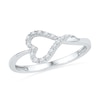 Thumbnail Image 0 of Diamond Accent Sideways Heart Ring in 10K White Gold