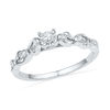 Thumbnail Image 1 of 0.13 CT. T.W. Diamond Ribbon Promise Ring in 10K White Gold