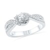 Thumbnail Image 0 of 0.50 CT. T.W. Diamond Three Stone Slant Split Shank Ring in 10K White Gold