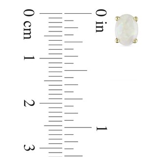 Oval Opal Stud Earrings in 10K Gold