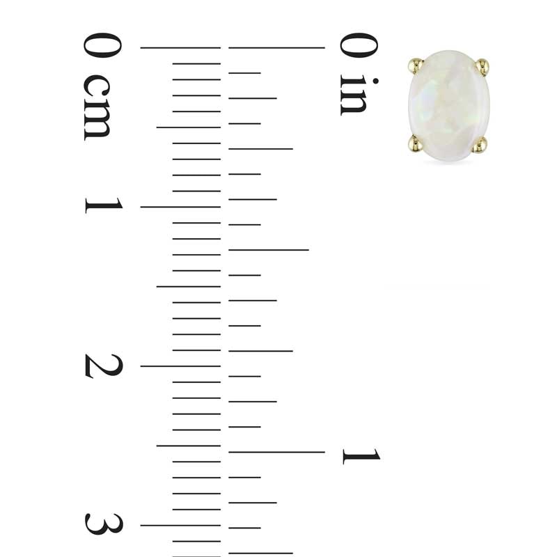 Main Image 2 of Oval Opal Stud Earrings in 10K Gold