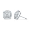 Thumbnail Image 0 of 0.50 CT. T.W. Diamond Layered Square Stud Earrings in 10K White Gold