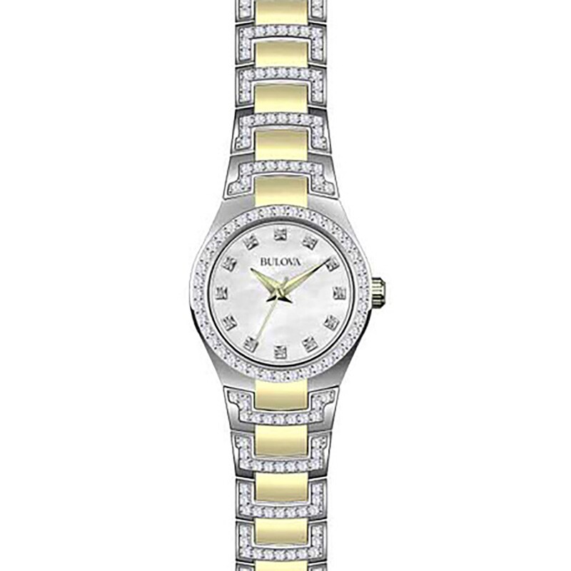 Main Image 1 of Ladies' Bulova Crystal Watch with Mother-of-Pearl Dial (Model: 98L198)