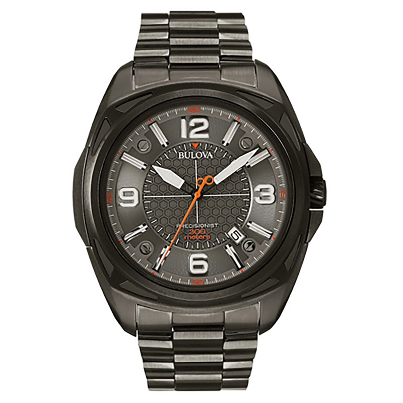 Main Image 1 of Men's Bulova Black IP Watch with Grey Dial (Model: 98B225)