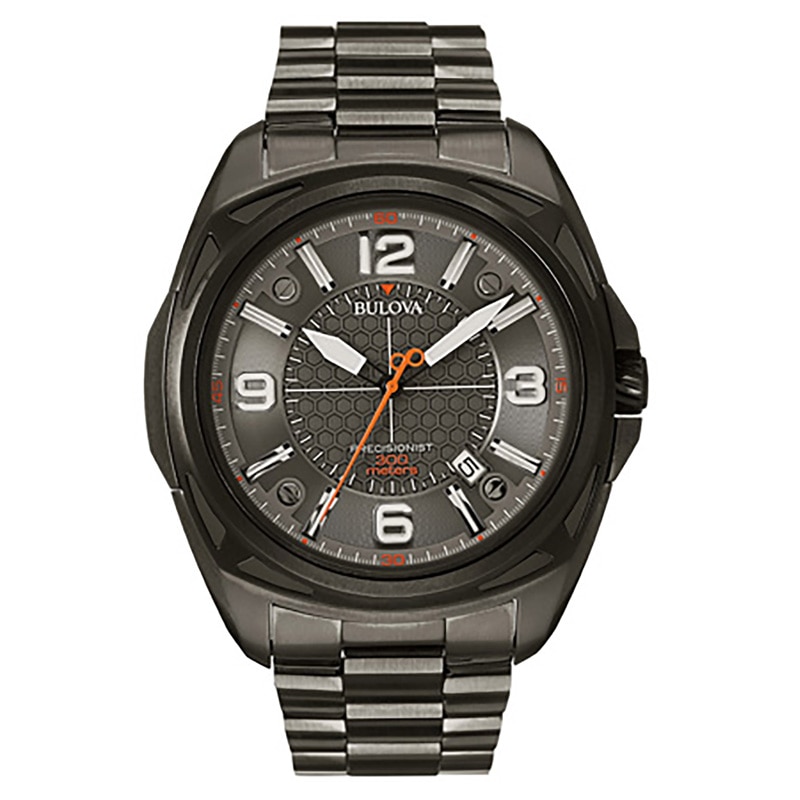 Men's Bulova Black IP Watch with Grey Dial (Model: 98B225)|Peoples Jewellers