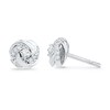 Thumbnail Image 1 of 0.13 CT. T.W. Diamond Love Knot Stud Earrings in 10K White Gold