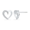 Thumbnail Image 1 of 0.10 CT. T.W. Diamond Heart Stud Earrings in 10K White Gold
