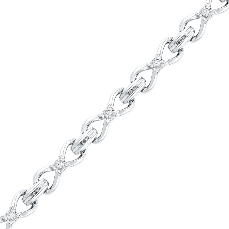0.50 CT. T.W. Diamond Infinity Bracelet in Sterling Silver - 7.25"