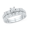 Thumbnail Image 1 of 0.16 CT. T.W. Diamond Bubble Bridal Set in Sterling Silver