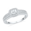 Thumbnail Image 0 of 0.25 CT. T.W. Diamond Square Frame Promise Ring in Sterling Silver