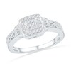 Thumbnail Image 0 of 0.20 CT. T.W. Quad Diamond Vintage-Style Promise Ring in Sterling Silver