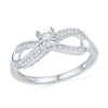 Thumbnail Image 0 of 0.20 CT. T.W. Diamond Infinity Promise Ring in Sterling Silver