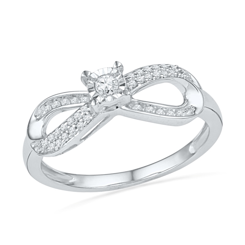 0.20 CT. T.W. Diamond Infinity Promise Ring in Sterling Silver|Peoples Jewellers
