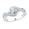 Thumbnail Image 0 of 0.25 CT. T.W. Diamond Twist Shank Promise Ring in Sterling Silver