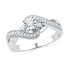 0.25 CT. T.W. Diamond Twist Shank Promise Ring in Sterling Silver