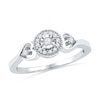 Thumbnail Image 0 of 0.13 CT. T.W. Diamond Frame Promise Ring in Sterling Silver