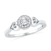 0.13 CT. T.W. Diamond Frame Promise Ring in Sterling Silver