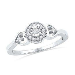 0.13 CT. T.W. Diamond Frame Promise Ring in Sterling Silver
