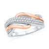 0.33 CT. T.W. Diamond Wave Ring in Sterling Silver and 10K Rose Gold