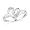 Thumbnail Image 0 of Diamond Accent Ribbon Heart Ring in Sterling Silver