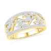Thumbnail Image 0 of 0.33 CT. T.W. Diamond Scroll Band in Sterling Silver and 14K Gold Plate