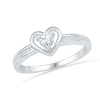 Thumbnail Image 0 of 0.10 CT. T.W. Diamond Heart Promise Ring in Sterling Silver