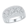 Thumbnail Image 0 of 0.33 CT. T.W. Diamond Five Stone Cluster Frame Band in Sterling Silver