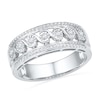 Thumbnail Image 1 of 0.10 CT. T.W. Diamond Rolling Wave Band in Sterling Silver