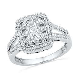 0.33 CT. T.W. Diamond Vintage-Style Ring in Sterling Silver