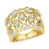 Thumbnail Image 1 of 0.16 CT. T.W. Diamond Woven Band in Sterling Silver and 14K Gold Plate