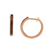 Thumbnail Image 1 of 0.10 CT. T.W. Enhanced Cognac Diamond Hoop Earrings in 10K Rose Gold