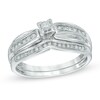 Thumbnail Image 1 of 0.16 CT. T.W. Diamond Bridal Set in Sterling Silver