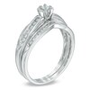 Thumbnail Image 2 of 0.16 CT. T.W. Diamond Bridal Set in Sterling Silver