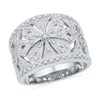 0.33 CT. T.W. Diamond Vintage-Style Windmill Ring in Sterling Silver