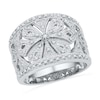 Thumbnail Image 1 of 0.33 CT. T.W. Diamond Vintage-Style Windmill Ring in Sterling Silver