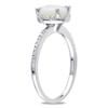7.0mm Opal and Diamond Accent Ring in Sterling Silver