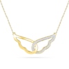 Thumbnail Image 1 of 0.13 CT. T.W. Diamond Wings Necklace in 10K Gold