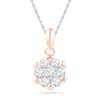 Thumbnail Image 1 of 0.50 CT. T.W. Diamond Flower Cluster Pendant in 10K Rose Gold