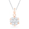 Thumbnail Image 0 of 0.50 CT. T.W. Diamond Flower Cluster Pendant in 10K Rose Gold