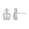 Thumbnail Image 0 of 0.20 CT. T.W. Diamond Crown Stud Earrings in Sterling Silver