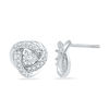 Thumbnail Image 0 of 0.20 CT. T.W. Diamond Love Knot Stud Earrings in Sterling Silver