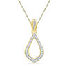 Thumbnail Image 1 of 0.13 CT. T.W. Diamond Petal Pendant in 10K Gold