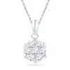 Thumbnail Image 1 of 0.50 CT. T.W. Diamond Flower Cluster Pendant in 10K White Gold