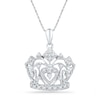 Thumbnail Image 0 of 0.16 CT. T.W. Diamond Crown Pendant in Sterling Silver