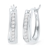 0.16 CT. T.W. Diamond Oval Hoop Earrings in Sterling Silver