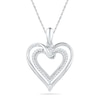 Thumbnail Image 0 of 0.10 CT. T.W. Diamond Heart Pendant in Sterling Silver