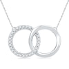 Thumbnail Image 1 of 0.10 CT. T.W. Diamond Interlocking Circles Necklace in Sterling Silver