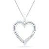 Thumbnail Image 1 of 0.20 CT. T.W. Diamond Heart Pendant in Sterling Silver