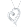 Thumbnail Image 0 of 0.25 CT. T.W. Diamond Layered Heart Pendant in Sterling Silver